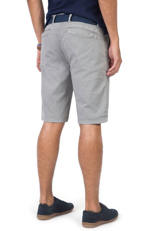 Bermuda Chino Flex Com Cinto Cinza