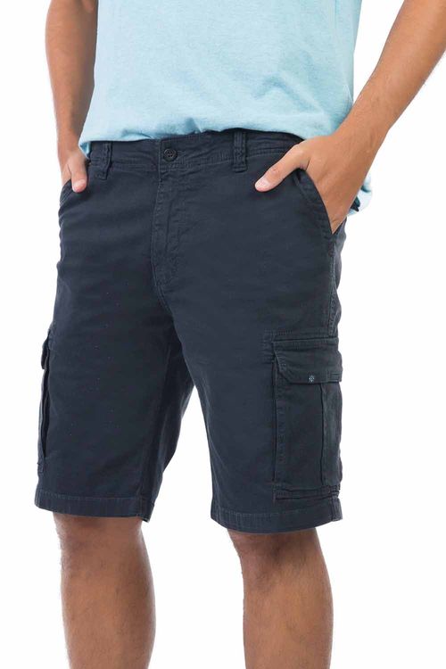 Bermuda Cargo Flex Com Bolsos Az Mar