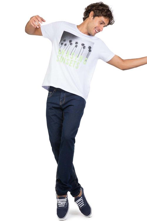 Calça Jeans Skinny Escura Stone