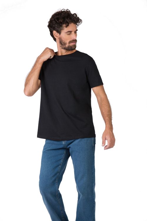 T-Shirt Premium Fit Sem Costura Preto