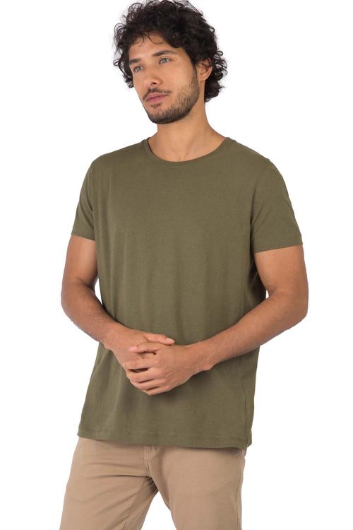 T-Shirt Básica Comfort Mescla Verde Militar