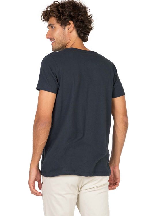 T-Shirt Básica Comfort Mescla Azul Marinho