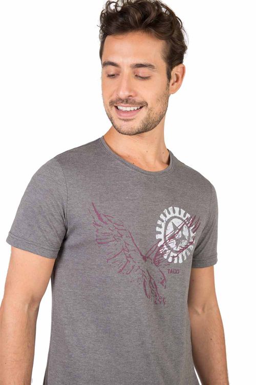 T-Shirt Estampa Flamê Grafite