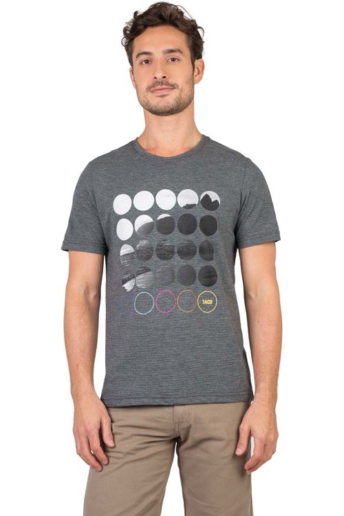 T-Shirt Estampada Circles Flamê Preta