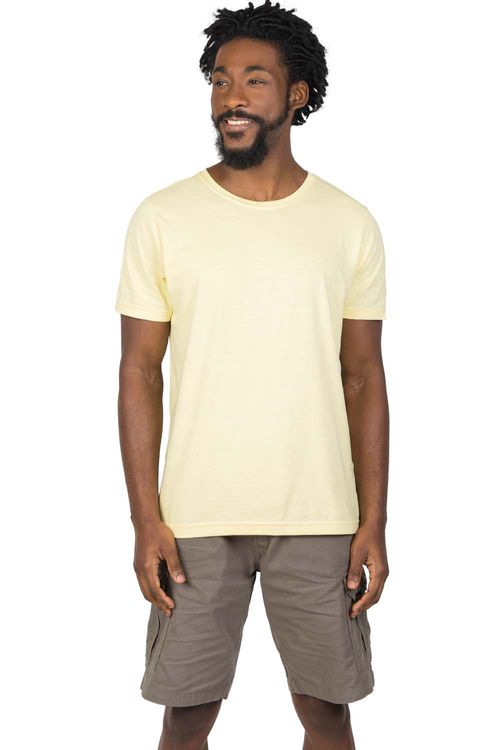 T-Shirt Básica Fit Amarelo Claro