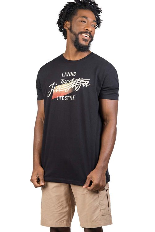 T-Shirt Estampada Living Jiu Jitsu Preta