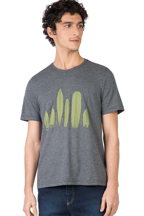 T-Shirt Estampada Pranchas Preta