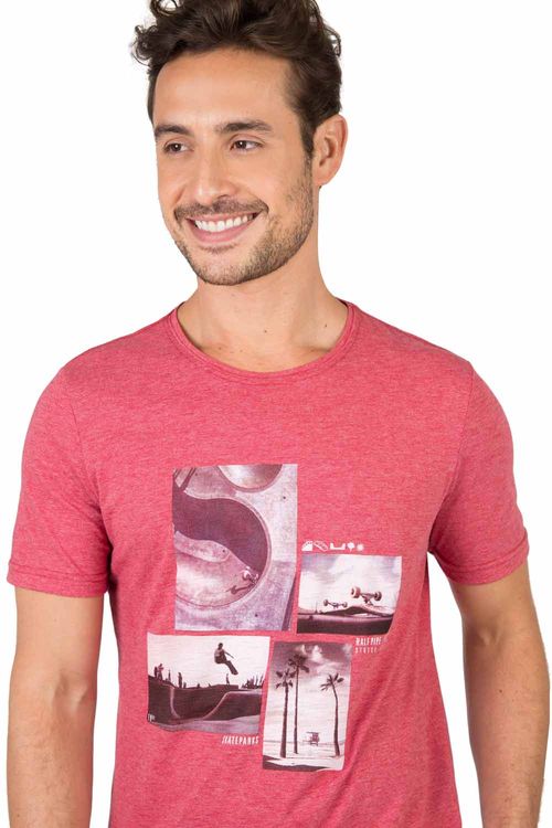T-Shirt Estampada Skateparks Vermelho