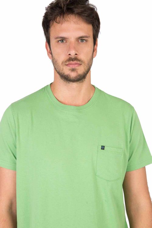 T-Shirt Básica Comfort Com Bolso Verde