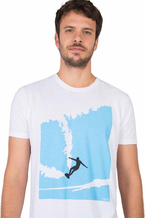 T-Shirt Estampada Big Wave Branca