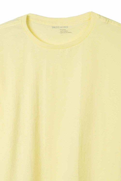 T-Shirt Básica Infantil Fit Amarelo Claro