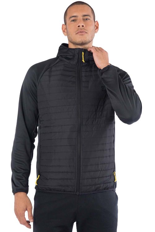 Jaqueta Matelassê Manga Raglan Preta