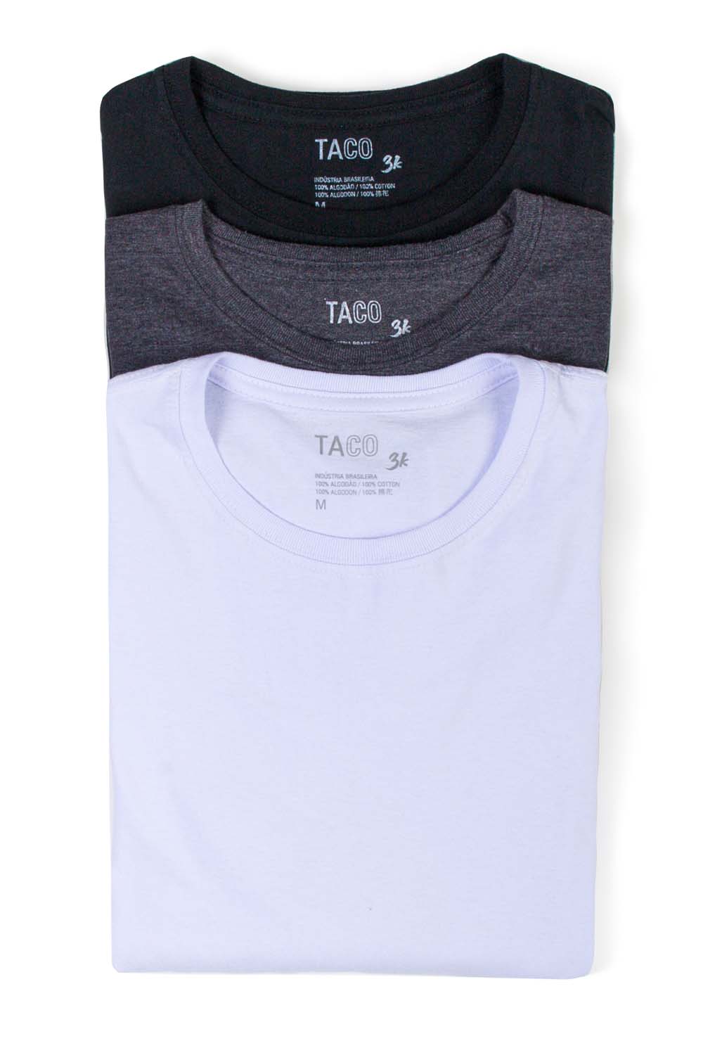 Pack 3 t-shirts básicas gola redonda