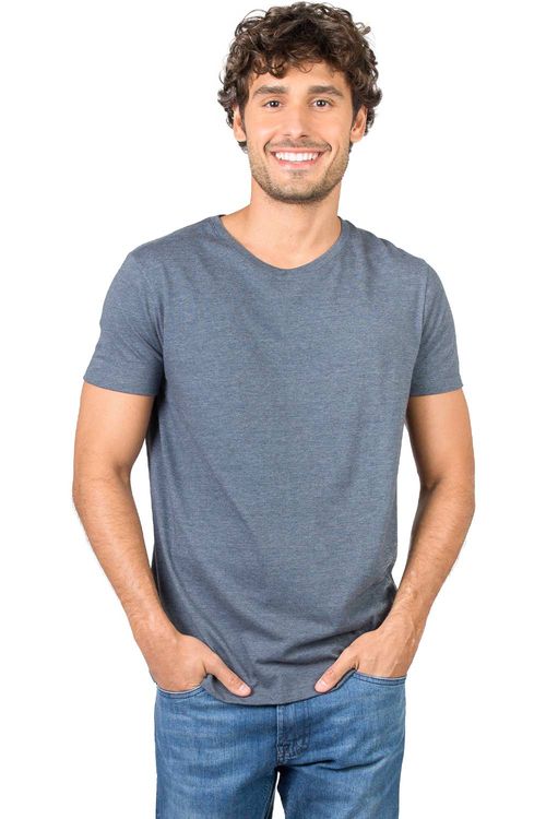 T-Shirt Básica Premium Color Fit Azul Jeans