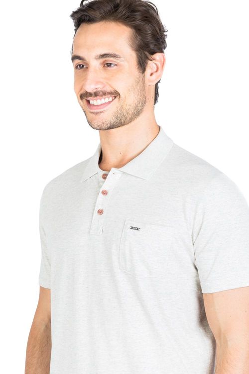 Polo Básica Com Bolso Cru