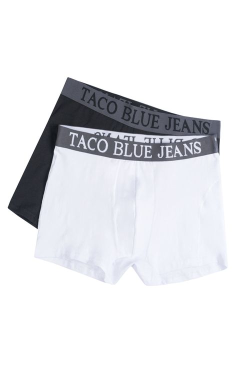 Kit Boxer Taco Blue Jeans Preta/Branca
