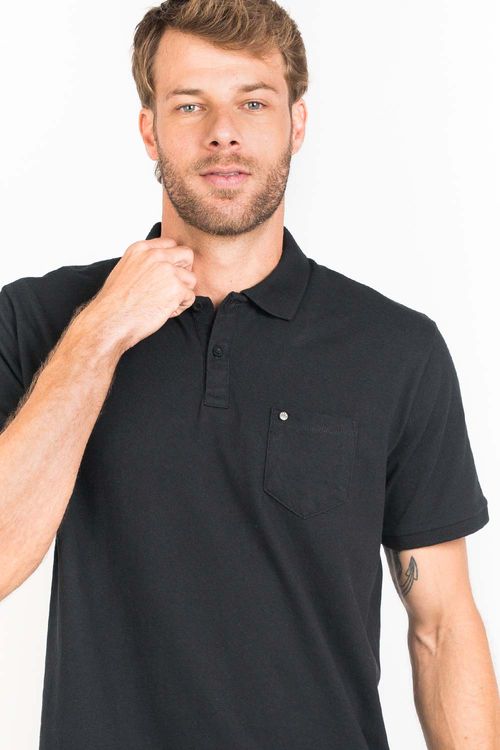 Polo Básica Com Bolso Flex Preta