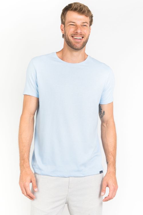 T-Shirt Básica Premium Color Fit Azul Claro