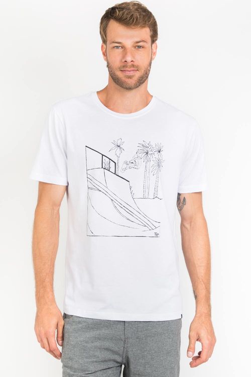 T-Shirt Estampada Skate Branca