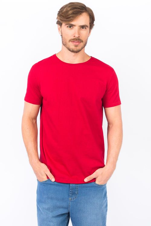 T-Shirt Básica Premium Fit Vermelho Escuro
