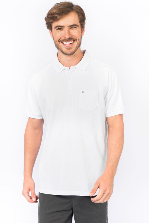 Polo Básica Com Bolso Flex Branca