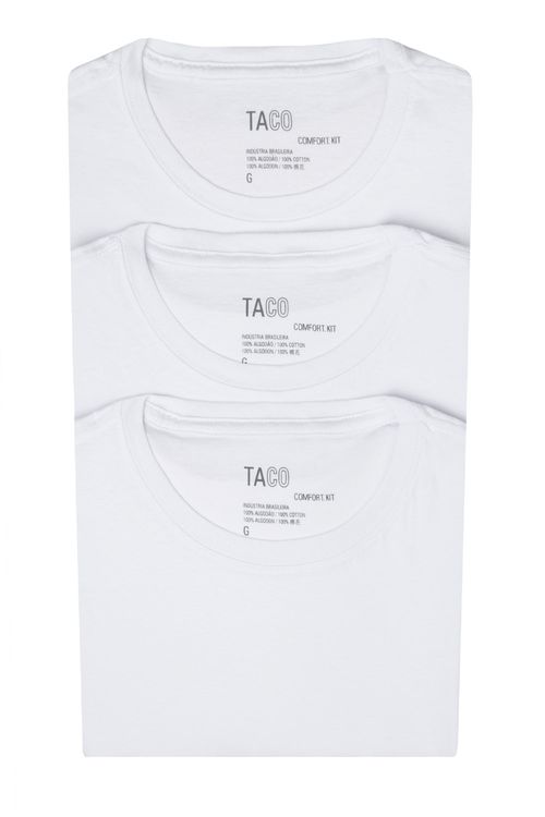 Kit Com 03 T-Shirts Básicas Brancas