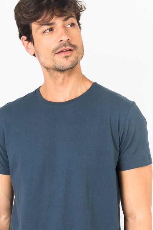 T-Shirt Básica Comfort Mescla Azul Jeans