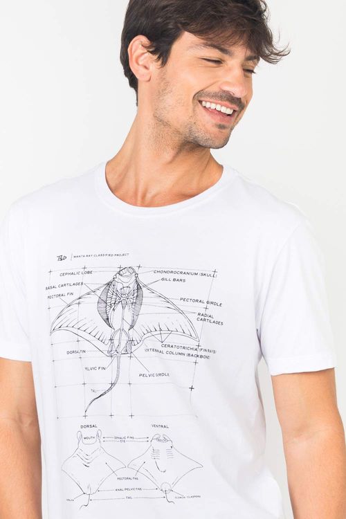 T-Shirt Estampada Biology Branca