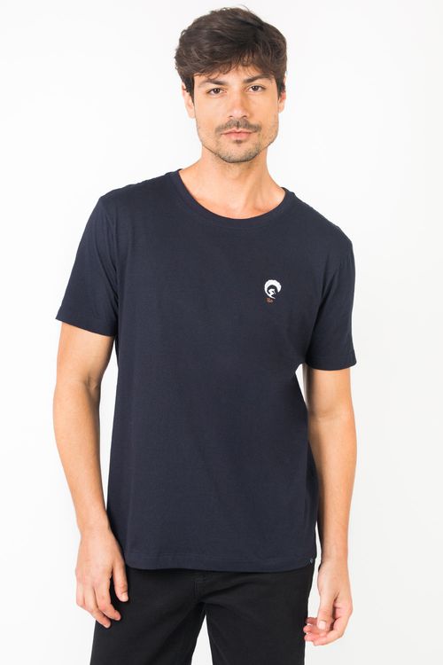 T-Shirt Estampada Waves Azul Marinho