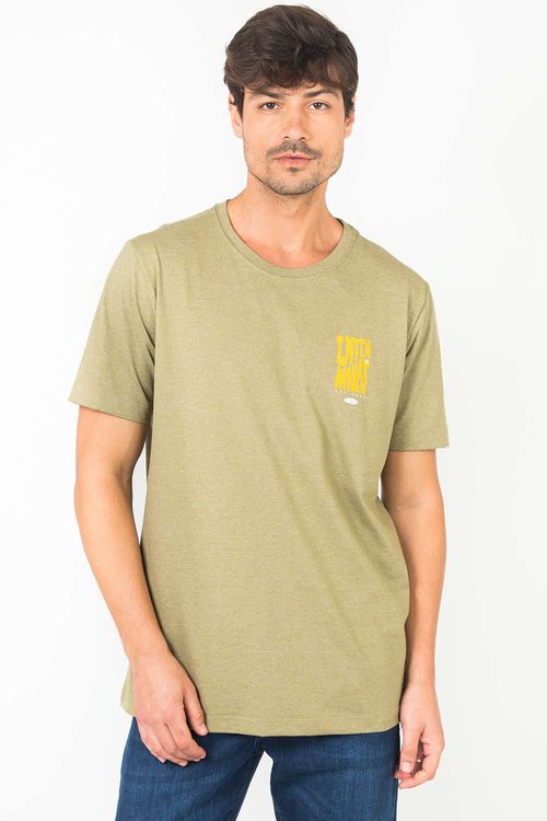 T-Shirt Estampada Waves Verde Militar