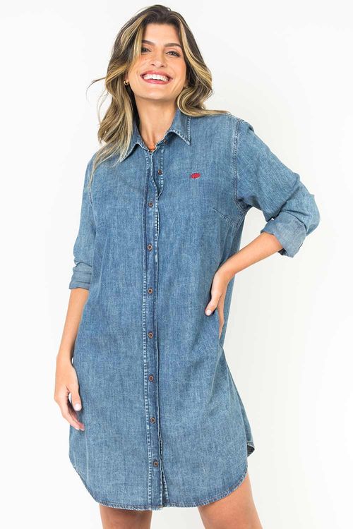 Vestido Jeans Chemise Destroyer