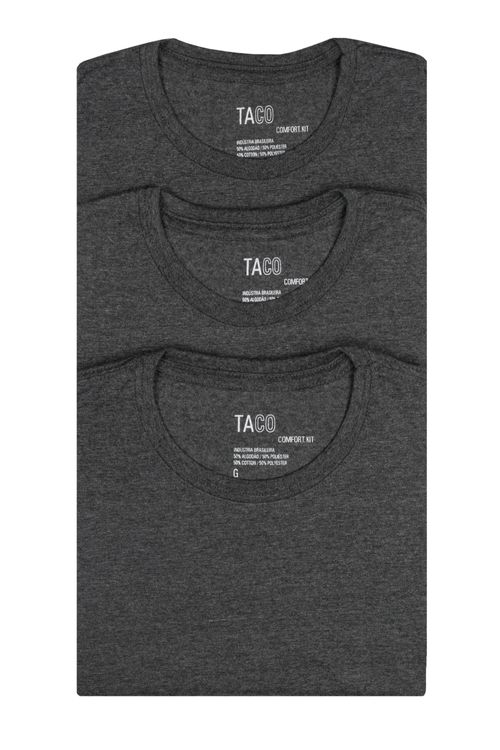 Kit Com 03 T-Shirt Básicas Grafite