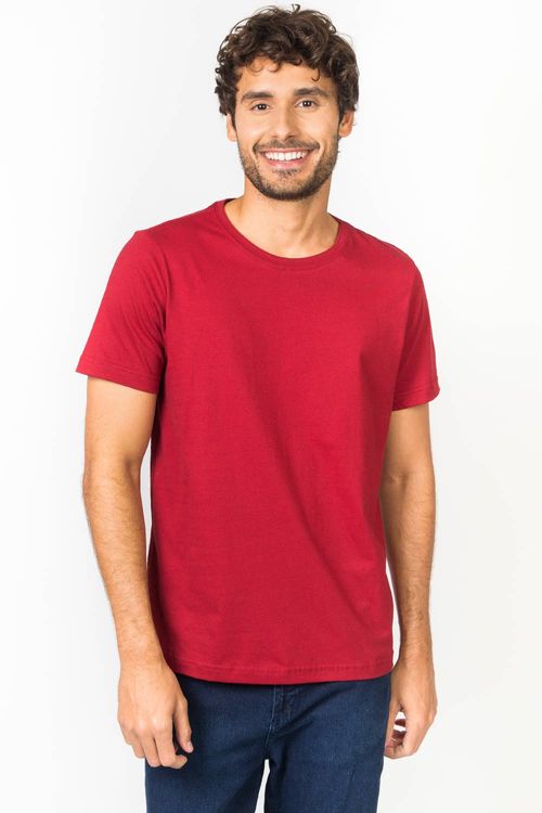 T-Shirt Básica Fit Vermelho Escuro