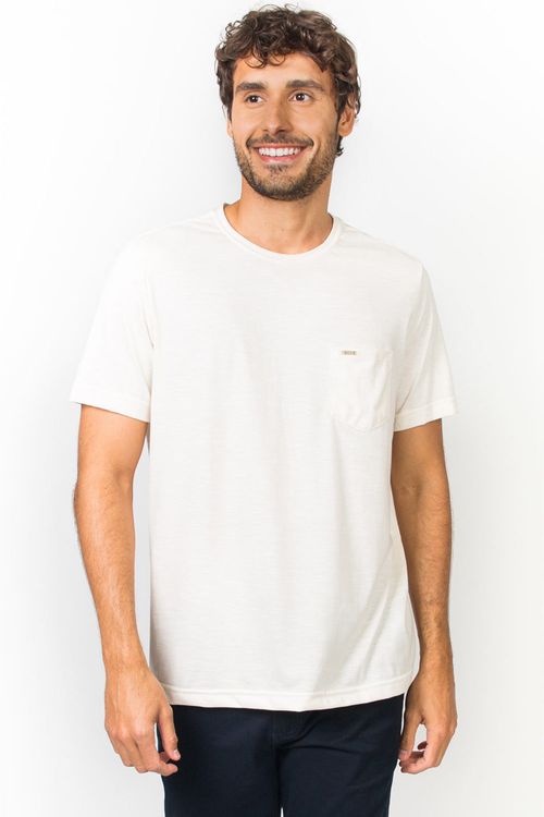 T-Shirt Com Bolso Cru