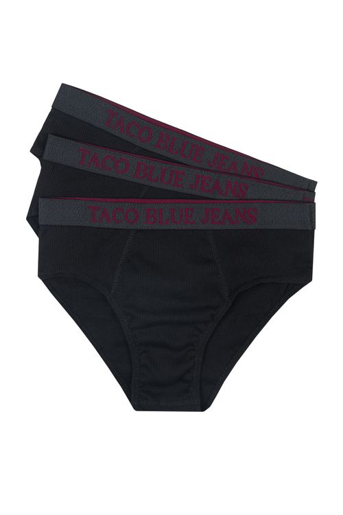 Kit De Cueca Slip Blue Jeans Preto