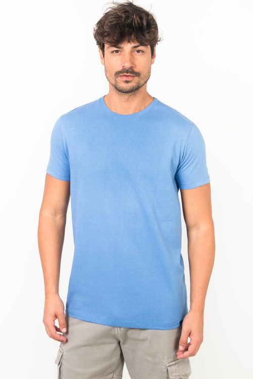 T-Shirt Básica Premium Fit Azul Claro