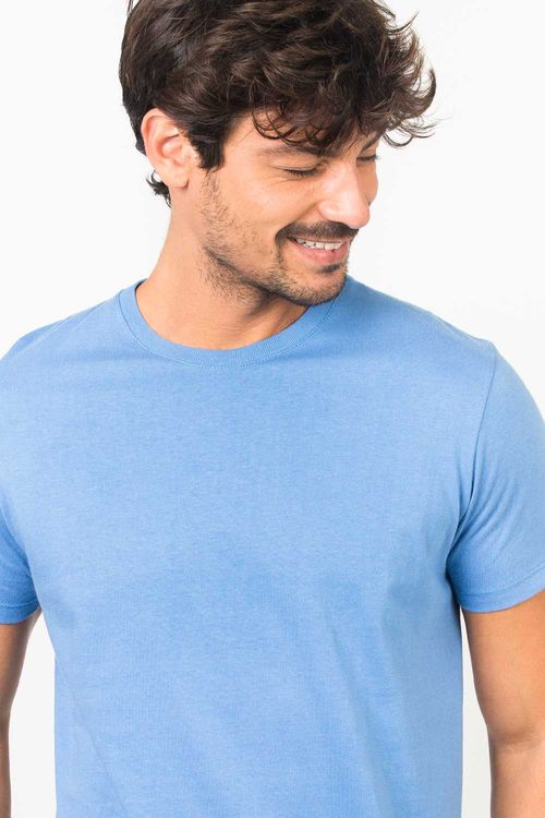 T-Shirt Básica Premium Fit Azul Claro