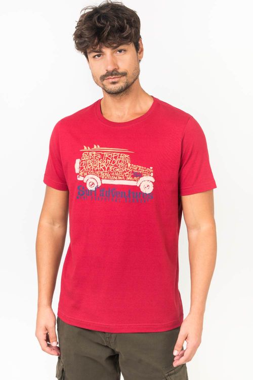 T-Shirt Estampada Adventures Vermelha