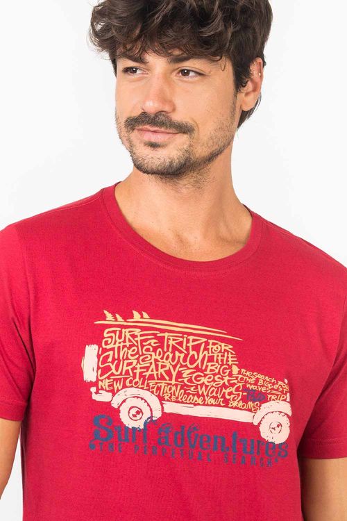 T-Shirt Estampada Adventures Vermelha