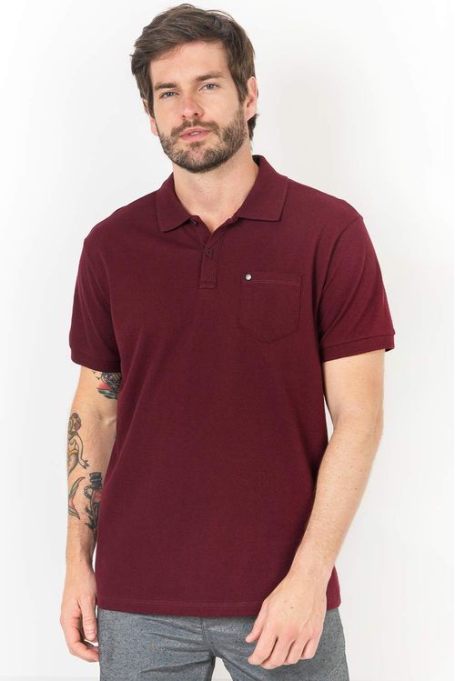 Polo Básica Com Bolso Flex Vinho