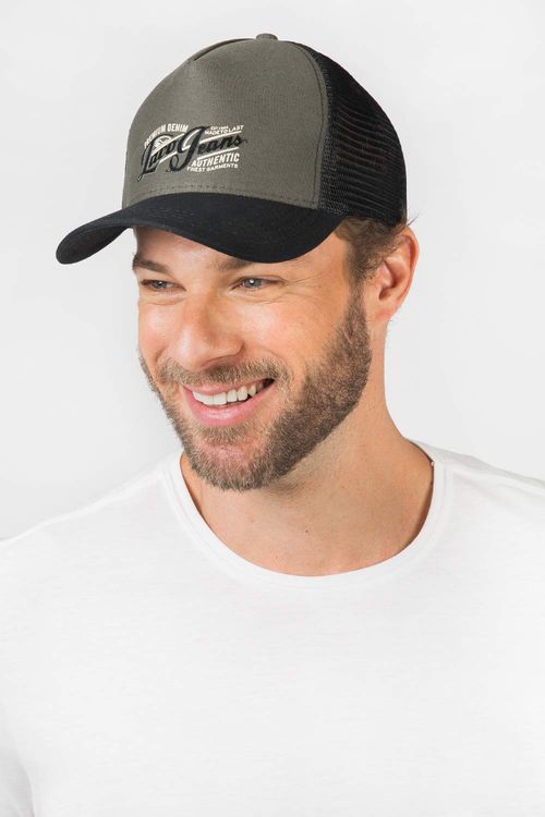 Boné Trucker Preto/Verde