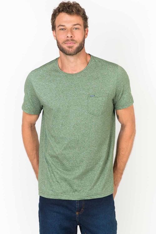 T-Shirt Com Detalhe No Bolso Verde Escuro