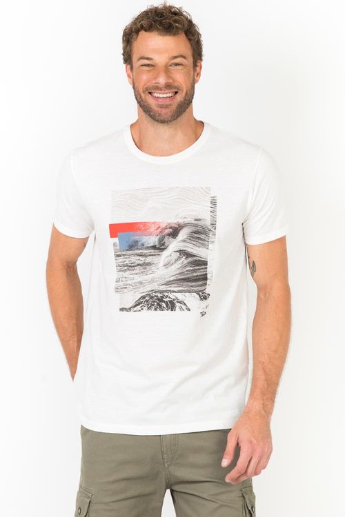 T-Shirt Estampada Wave Off White