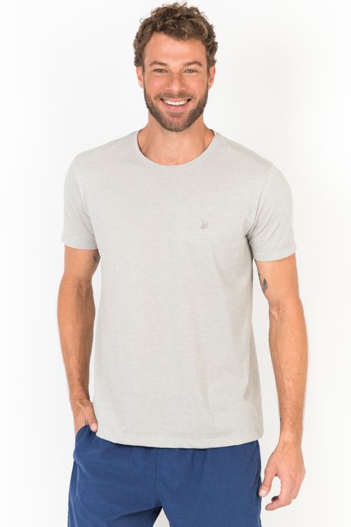 T-Shirt Básica Premium Patch Cinza