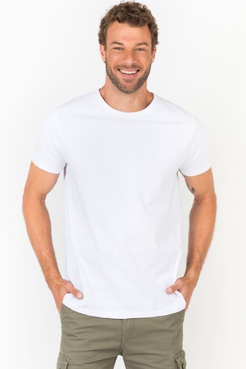 T-Shirt Básica Fit Premium Sem Costura Branca