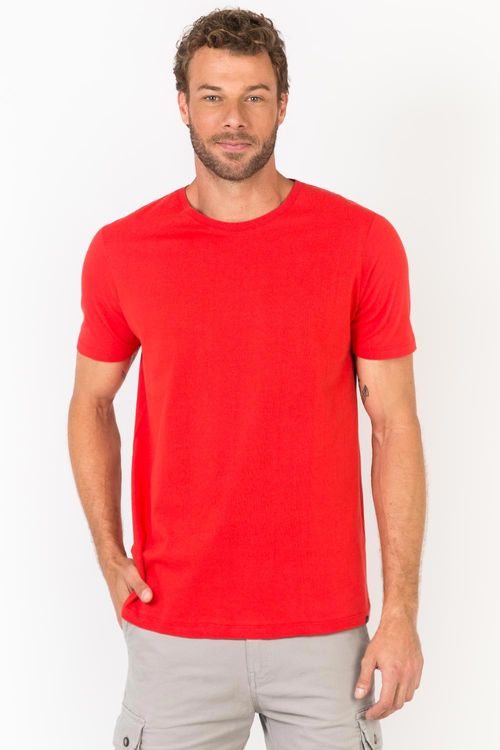T-Shirt Básica Fit Premium Sem Costura Vermelha