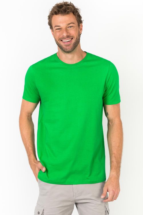 T-Shirt Básica Premium Sem Costura Verde Bandeira