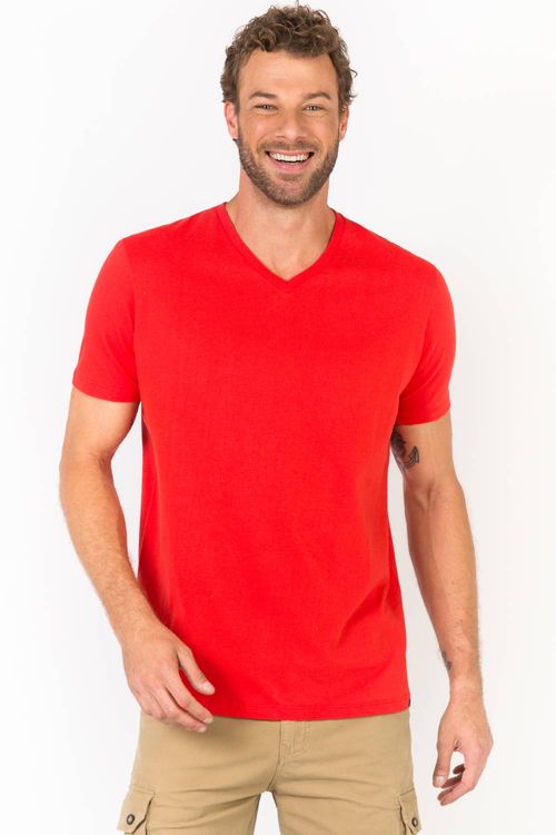 T-Shirt Básica Premium Sem Costura Vermelha
