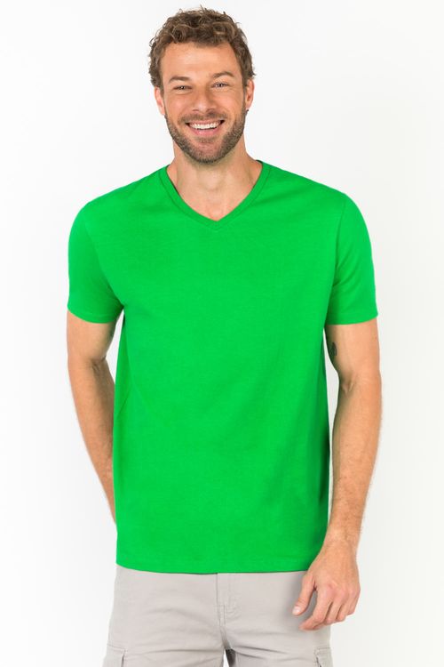 T-Shirt Básica Premium Sem Costura Verde Bandeira