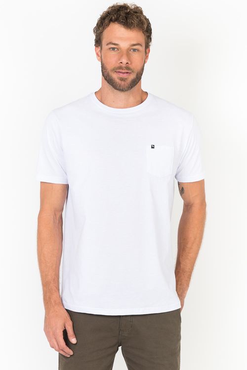 T-Shirt Básica Comfort Com Bolso Branca